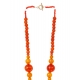 COLLIER NATHALIE JULAN PIERRES ORANGES AGATES CRISTAL BOIS