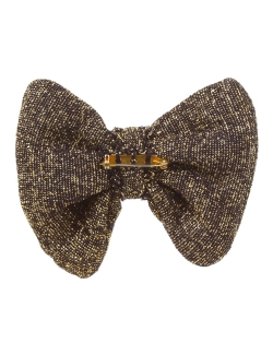 BROCHE FANNY & LILI NOEUD NOIR ET DORÉ LUREX