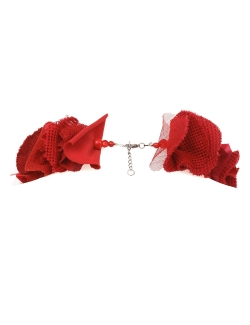 COLLIER FÉROCE PÉTALES TISSUS ROUGE