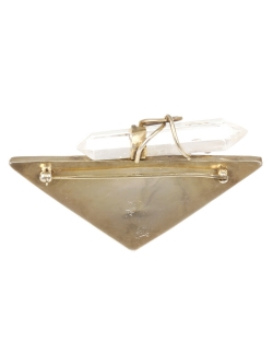 BROCHE TRIANGLE ARGENT CRISTAL VINTAGE