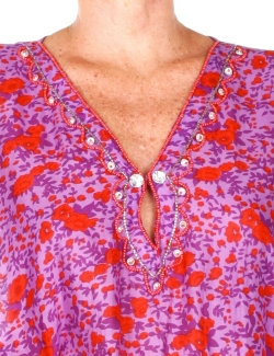 TUNIQUE MILK AND HONEY VIOLET ORANGE FLEURS T.U