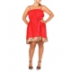 ROBE TUNIQUE CAP COLOR MODE ROUGE LEOPARD BRETELLES VOLANTS T.U