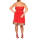 ROBE TUNIQUE CAP COLOR MODE ROUGE LEOPARD BRETELLES VOLANTS T.U