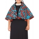 CAPE MULTI-POSES  RICOTON WAX  TURQUOISE  ROUGE réversible BORDEAU CERCLESTU