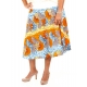 JUPE LOT OF LOVE WAX ORANGE BLEU JAUNE MIDI T.XL