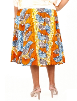 JUPE LOT OF LOVE WAX VERT ORANGE  ASYMÉTRIQUE  T.XXL