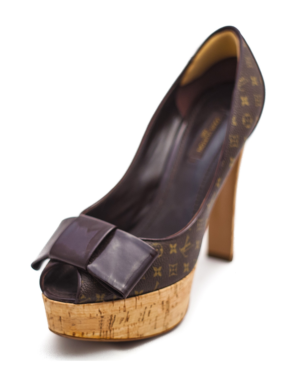 Chaussures à talon compensé pour femme Louis Vuitton monogramme à  plate-forme fl