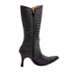 SANTIAG DOLCE PELLE CUIR IMPRIME CROCO NOIRE T38